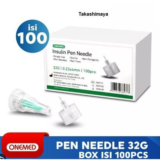 Onemed Jarum Insulin 32G isi 100 / Insulin Pen Needle 32G isi 100