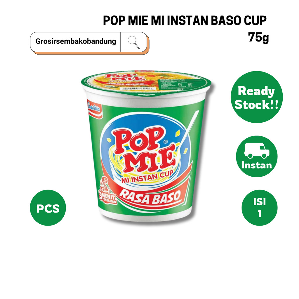 

POP MIE MI INSTAN BASO CUP 75g - 1 Pcs - Kota Bandung
