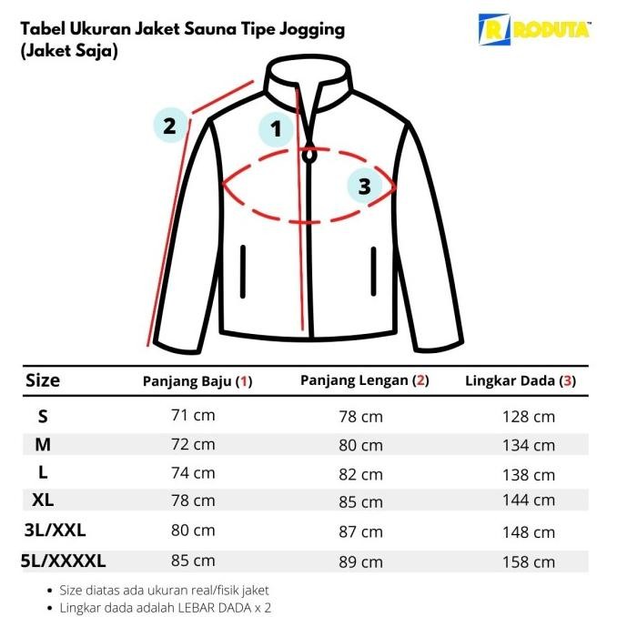 Baju Sauna Jumbo / Sauna Suit / Roduta Jogging Silver -Jaket Saja