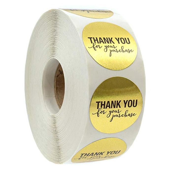 

Label Stiker Thank You For Your Purchase Emas Glossy Cutting Stiker