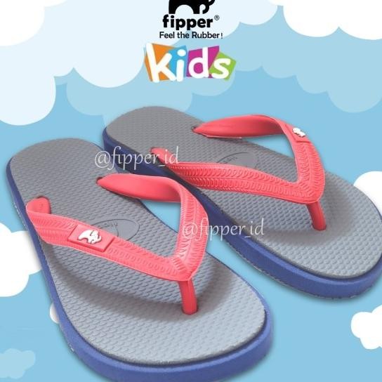 Fipper Kids - Sandal Jepit Anak Laki-Laki/Perempuan - Grey / Navy / Red