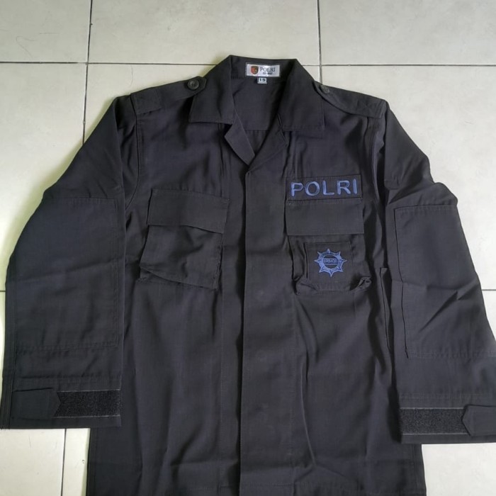 Seragam Pdl Hitam Jatah Polri Tactical Brimob Premium Berkualitas