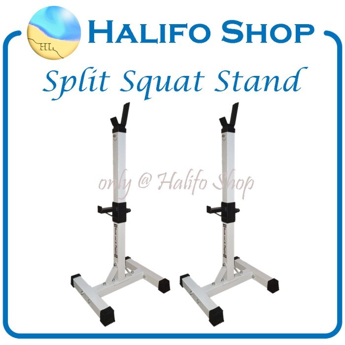 Ready Mobile Squat Stand Adjustable - Free Bench Press Rack Set - White