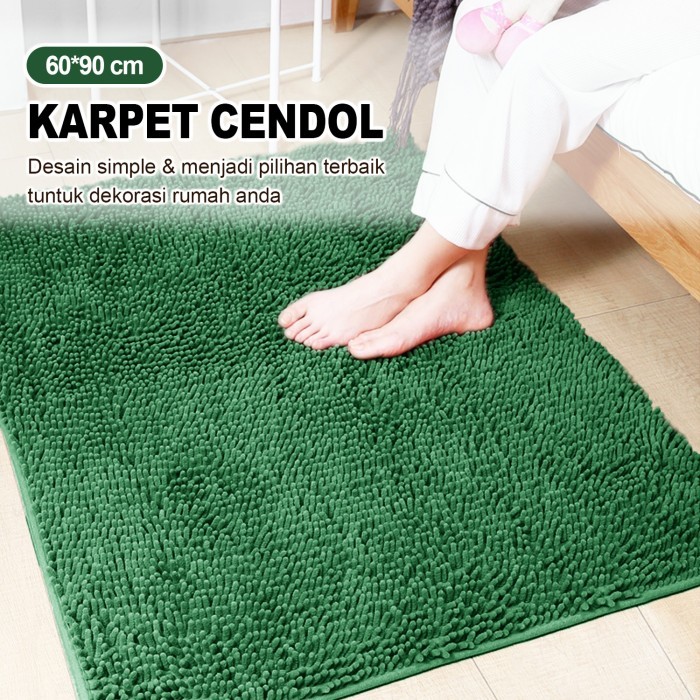 Karpet Keset Cendol Microfiber TEBAL BESAR Uk 60 x 90 cm Anti Licin Bulu Lembut Premium D5 B2
