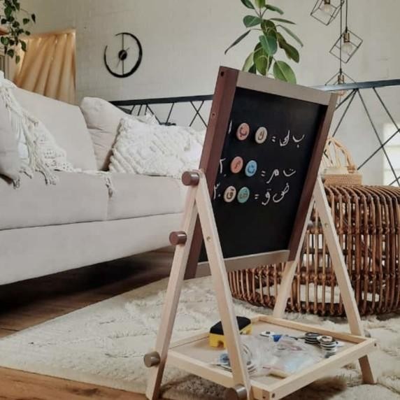

Papan Tulis Anak Menkay Wooden 2 In 1 Board Warna Natural