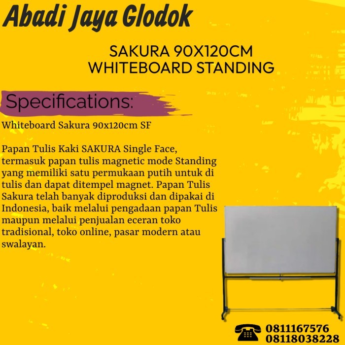 

Ready SAKURA 90X120CM WHITEBOARD STANDING