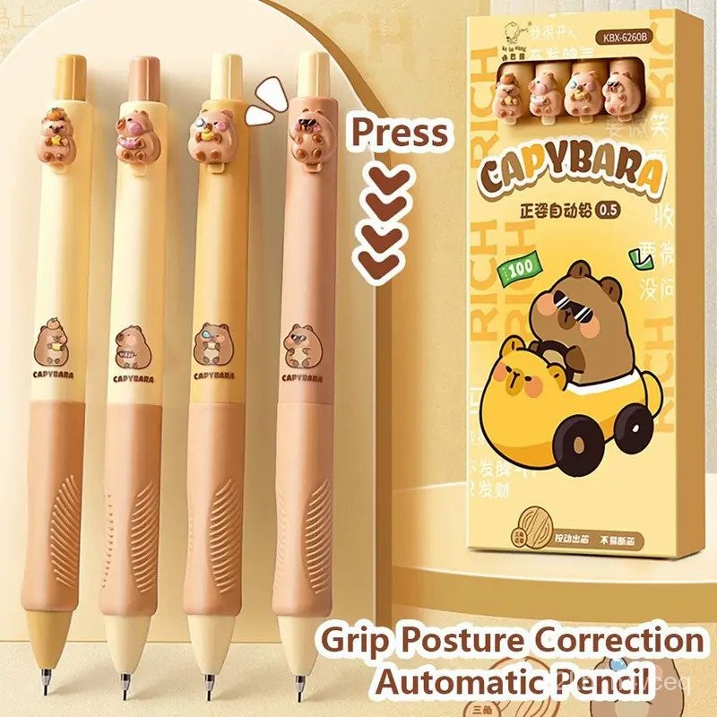 

0.5MM Mechanical Pencil Soft Grip Capybara Propelling Pencil Sketch Comics Design Drawing Writing Tool Sketch Pencil Students JHRS