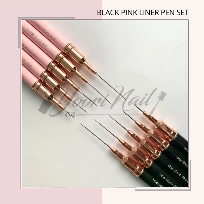 

Ba 5Pcs Black Pink Liner Pen Brush Liner Line Striping Brush
