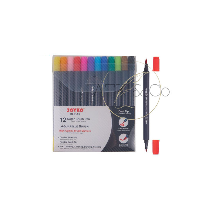 

Ba Color Brush Pen Joyko 12 Warna Clp-43 - High Quality Brush Marker