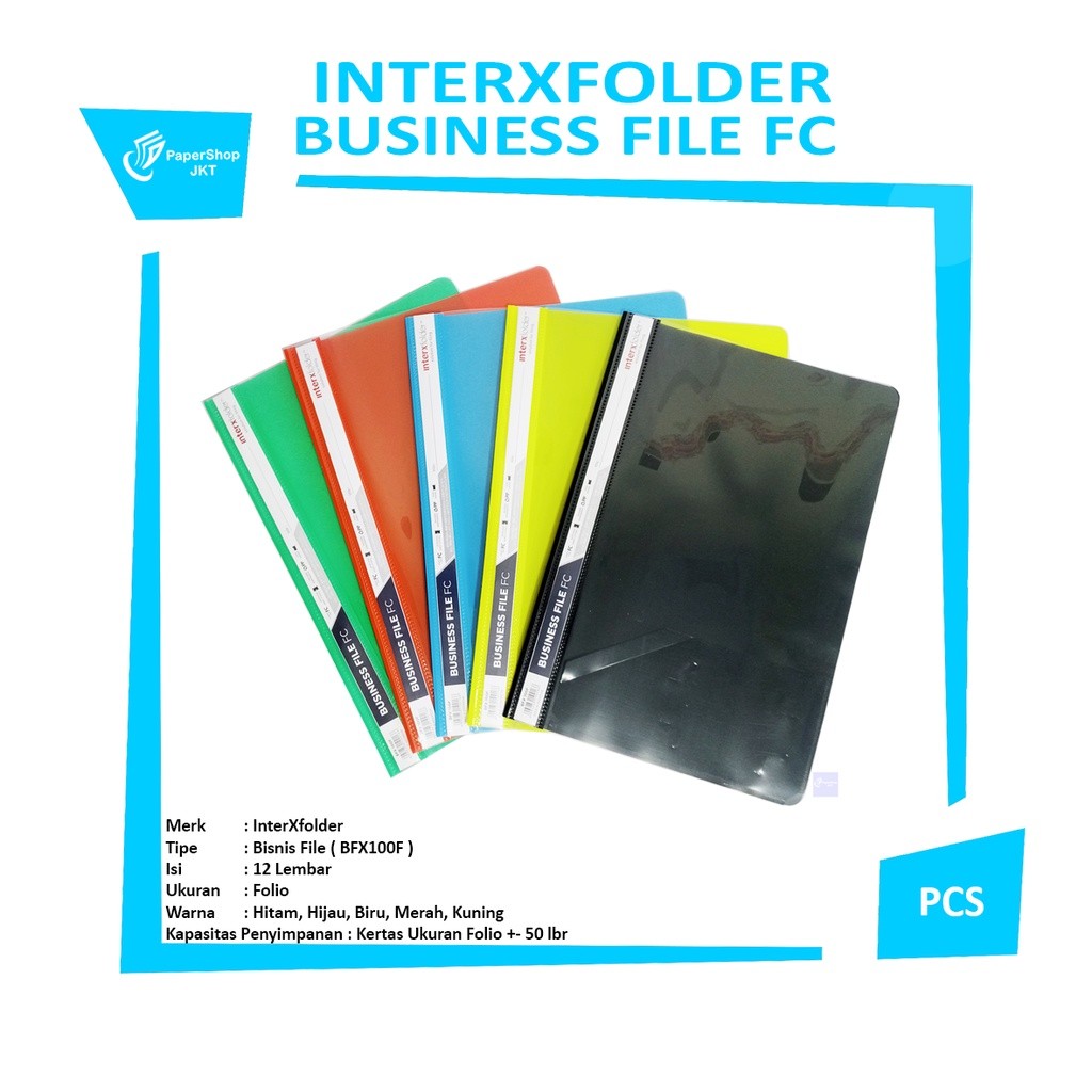 

INTERXFOLDER - Business File Map Plastik Ukuran F4 Warna - Pcs
