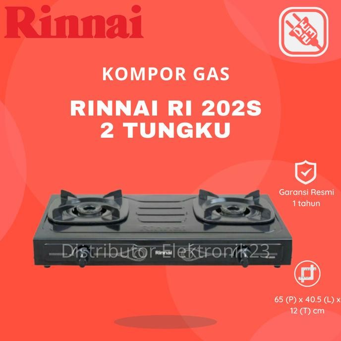 Baru Rinnai Ri-202S Kompor Gas 2 Tungku Rinnai Rinai