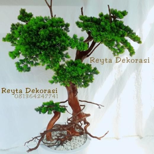 Bonsai Sancang Artificial - Pohon Cemara Udang - Bonsay Hias - Bunga