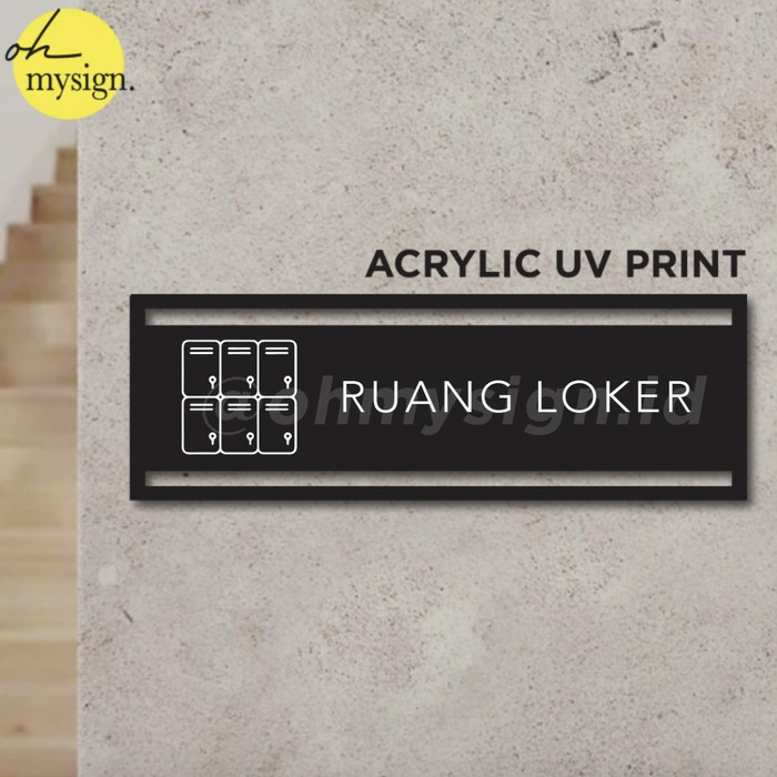 

Murah Sign Akrilik Ruang Loker UV Print Modern Label Sign Keren