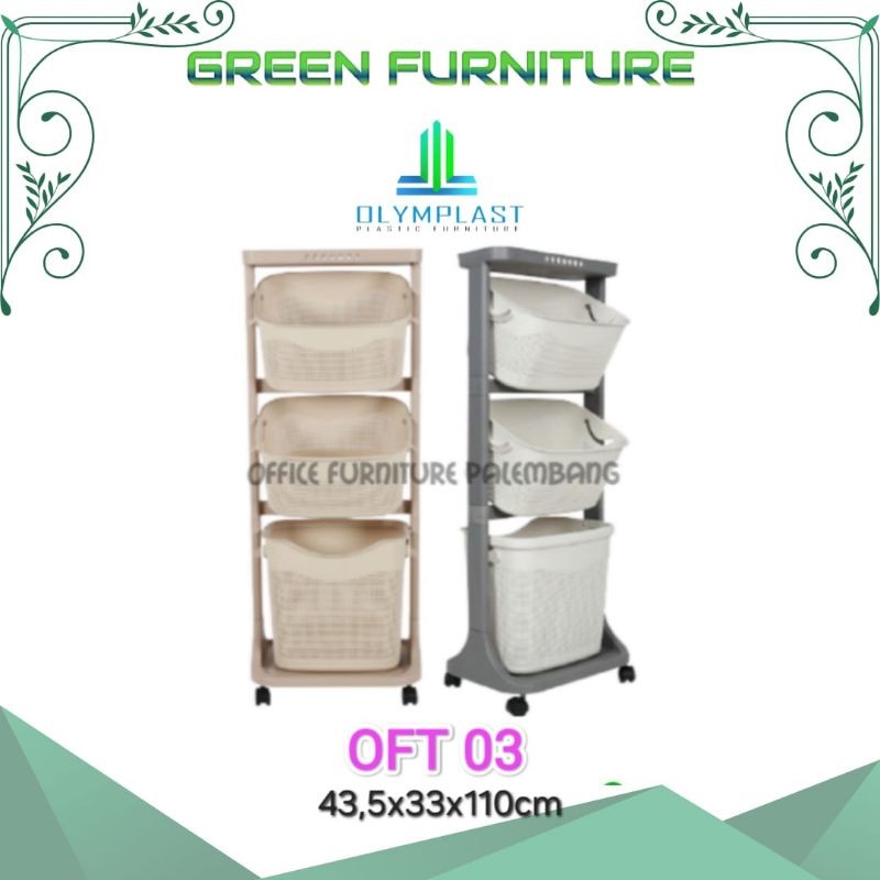 KERANJANG PLASTIK SERBAGUNA KERANJANG SUSUN RODA KERANGJANG OLYMPLAST OFT 03
