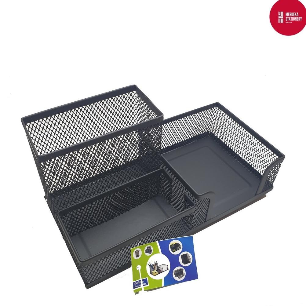 

BISA COD Memo/Desk/Stationery/ATK Organizer/Holder/Stand 3 Sekat V-TEC HITAM fx-76