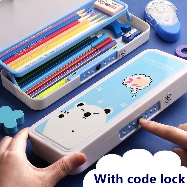 

TERLARIS Kotak Pensil 2 Tingkat Anak-Anak dengan Sandi / Password Model Terbaru uk-75