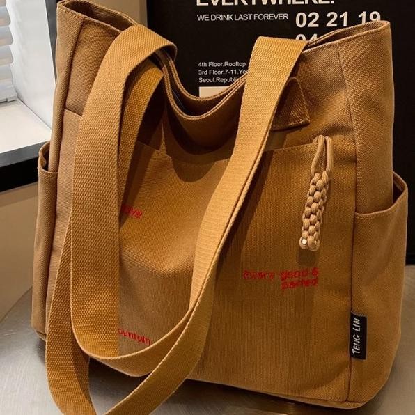 Tas Tote Bag Wanita Kanvas Korea Fashion I9335 Tas Terbaru