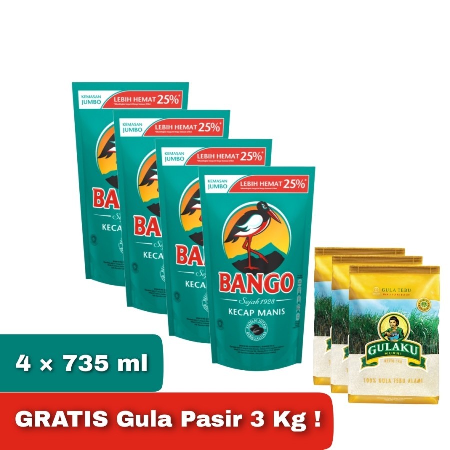 

BANGO Kecap Manis Jumbo Refill 4 × 735 ml