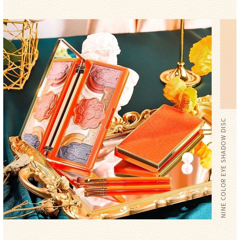 Pelat Eye Shadow Sembilan Warna Timbul Modis Premium/Perona Pipi Berkilau Perbaikan Elegan Eyeshadow