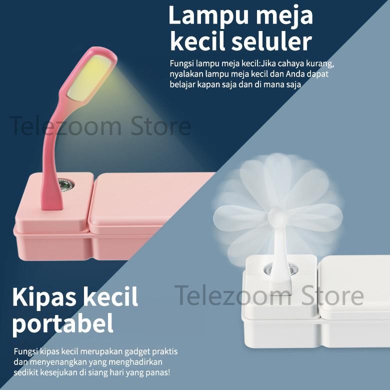 

tu-67 Kotak Pensil Multifungsi Lampu Meja Kipas Angin Kecil Hadiah Kotak Pensil Siswa Sekolah Dasar Dan Menengah Kotak Pensil kipas Hemat