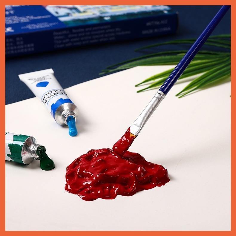 

tu-67 Hightune Acrylic Paint Set Cat Akrilik Set 12/24 Warna 10ml Lukis Kanvas Maries Acrylic Dasar/Primer Sale