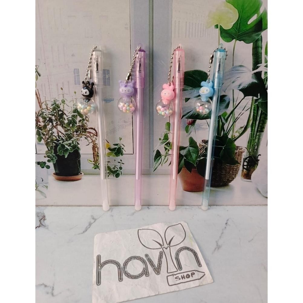 

fgk-24 (12pc) PEN GEL gantung BOLA SANRIO KUROMI MELODY Viral