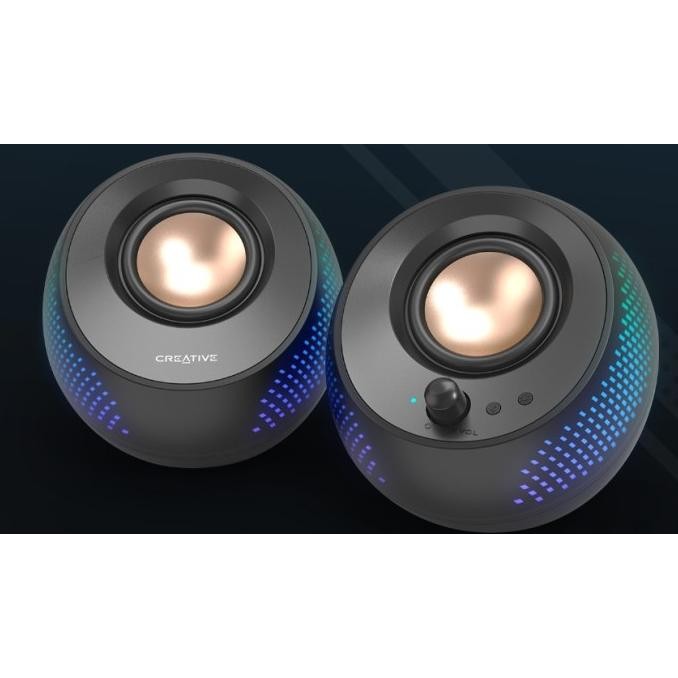 Creative Pebble X 2.0 Bluetooth Usb-C Computer Speakers With Customizable Rgb Lighting
