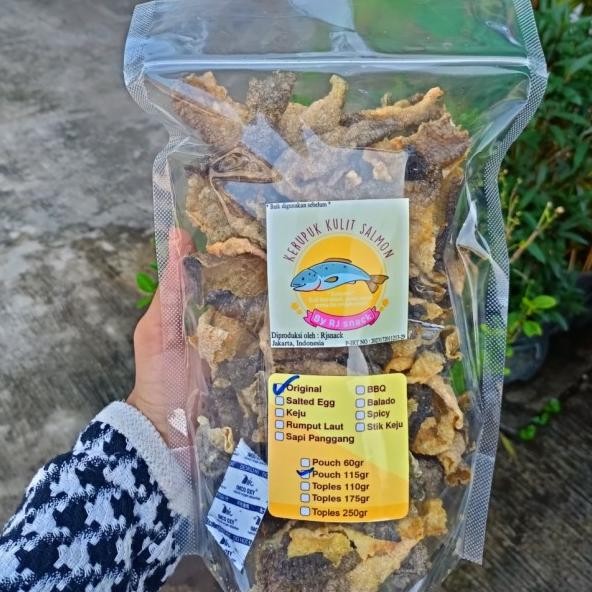 

Keripik Kulit Ikan Salmon Rasa Pouch 115Gr Celan Kekinian