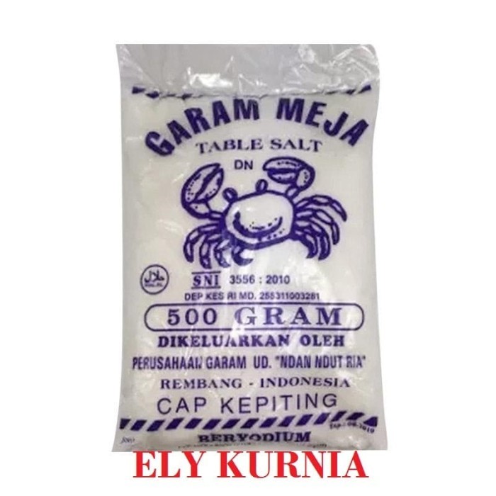 

Garam Meja Cap Kepiting 1 Bal Isi 20 @ 500 Gr - Adelineez