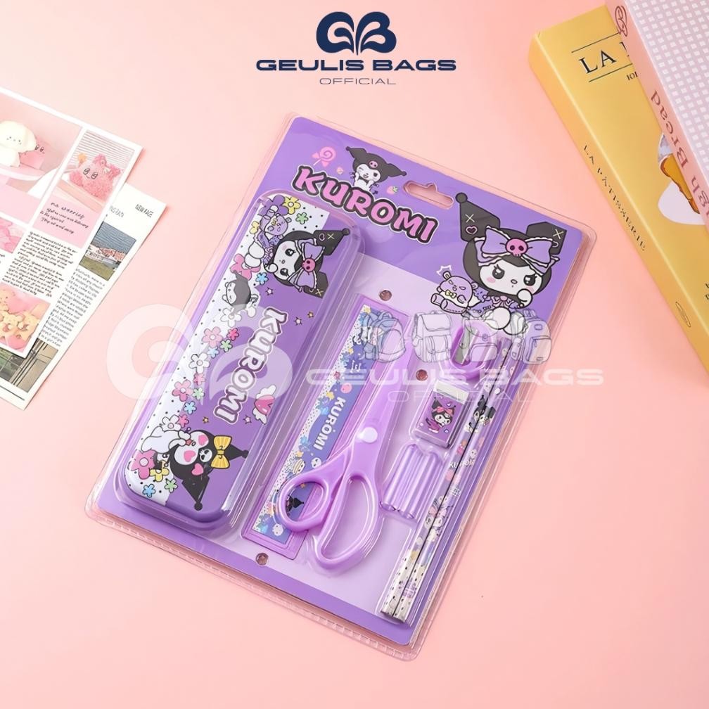 

TC21 GEULIS BAGS Studen Set Alat Tulis Sekolah Karakter Kuromi Cinamonrol My Melody 7 In 1 Murah