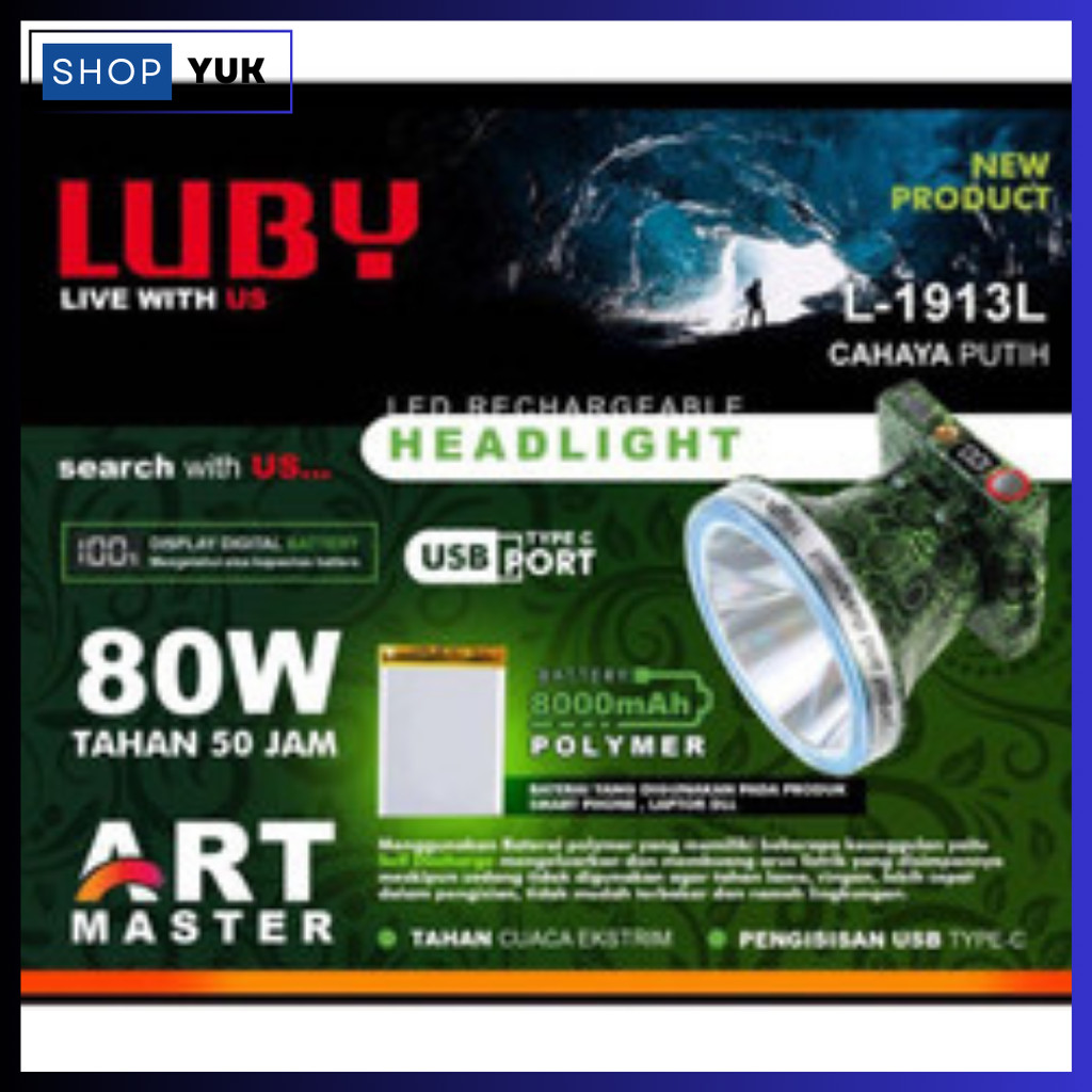 SHOPYUK SENTER KEPALA LUBY L1913 80W HEADLAMP LUBY 80WATT L1913 ORIGINAL