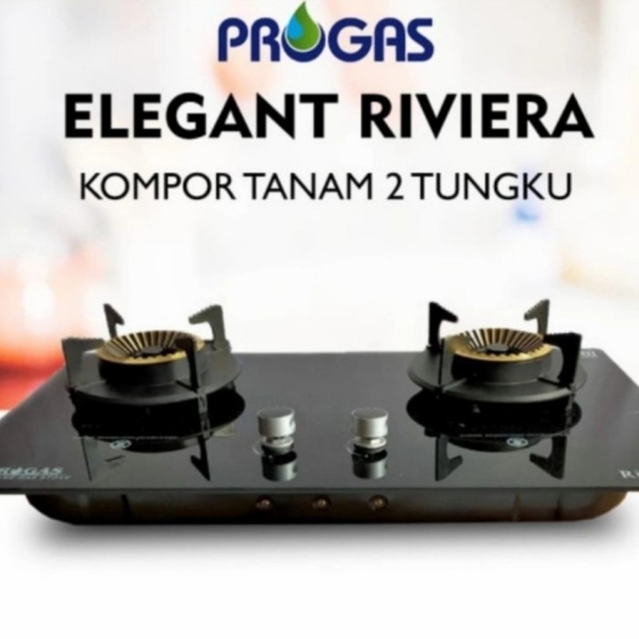 TERBARU Kompor gas tanam kaca Progas Riviera 2 tungku api
