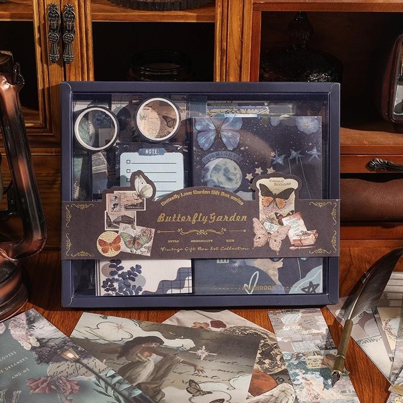 

m-4 125pcs Bujo Set Box Retro Originality Rich Gift / Deco Journaling Paket Jurnal Retro Vintage Premium