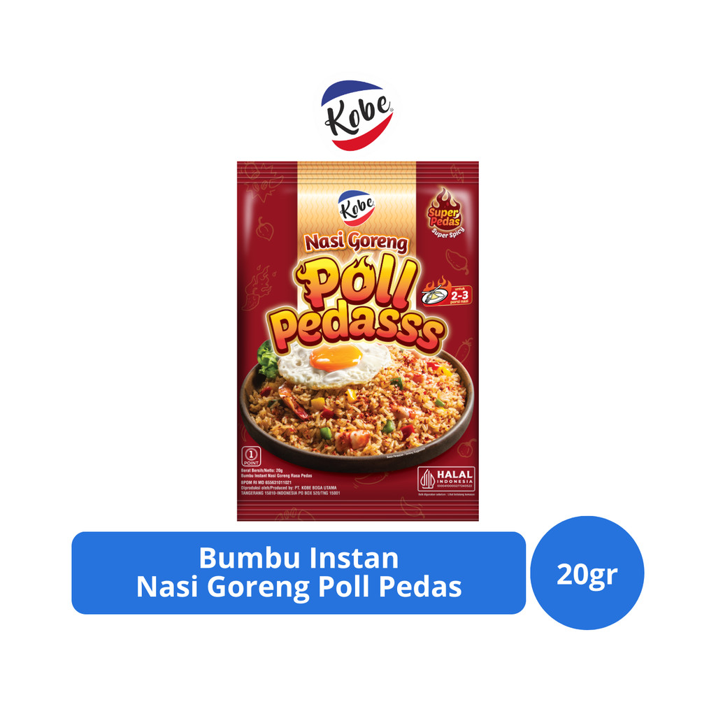 

Kobe Bumbu Instan Nasi Goreng Poll Pedas 20gr