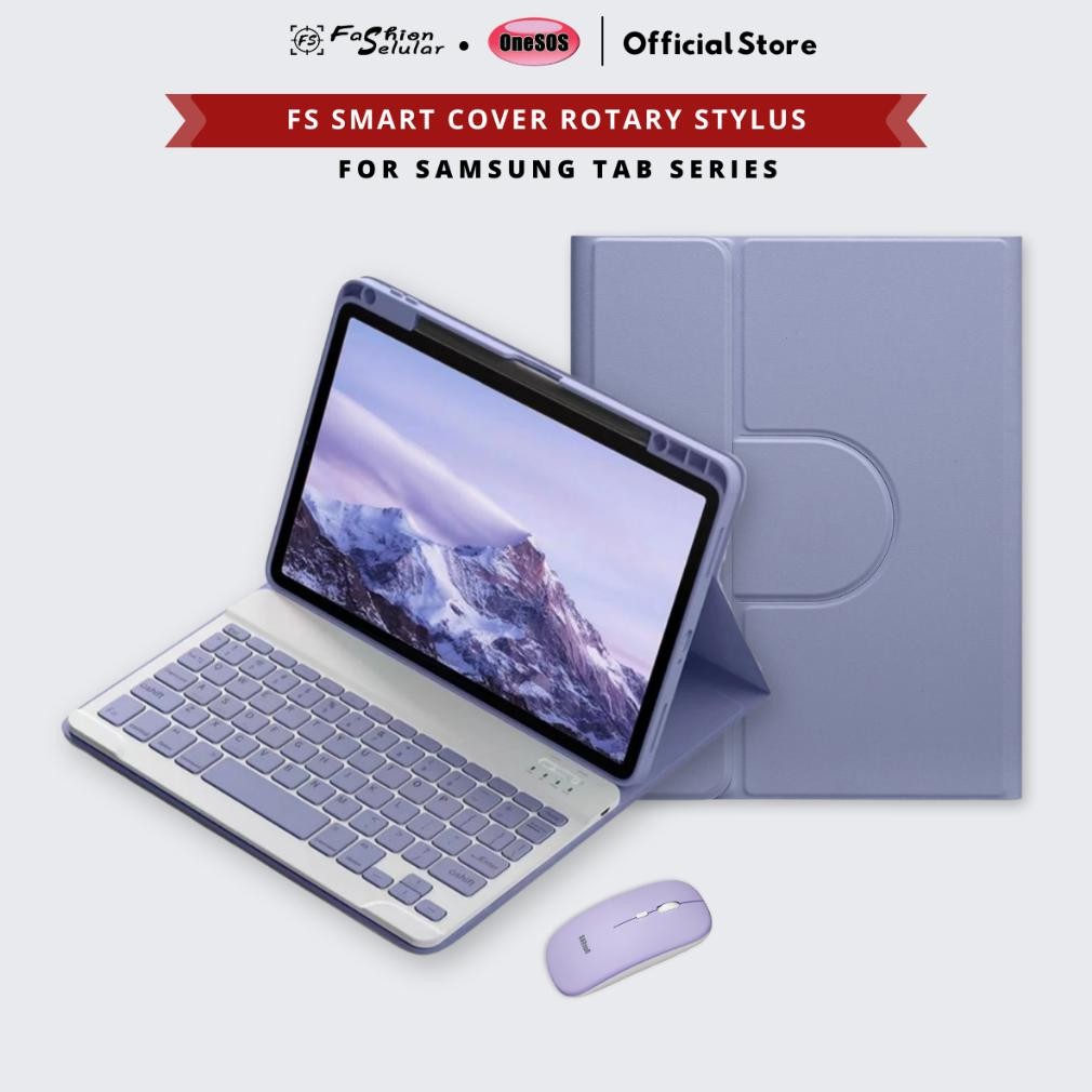 (PROMO) FS Case Rotary Keyboard Samsung Tab S9/ S9 FE/ S9+/ S9 FE+ 2023 | Tab A9/ A9+ 2023 | Tab S6 