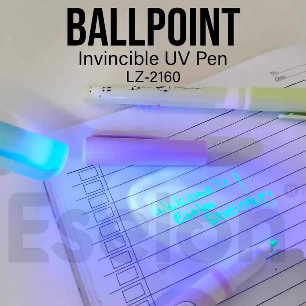 Un04 12pcs Pulpen Lampu Ajaib 2160 / Invisible Pen Senter UV Terlaris
