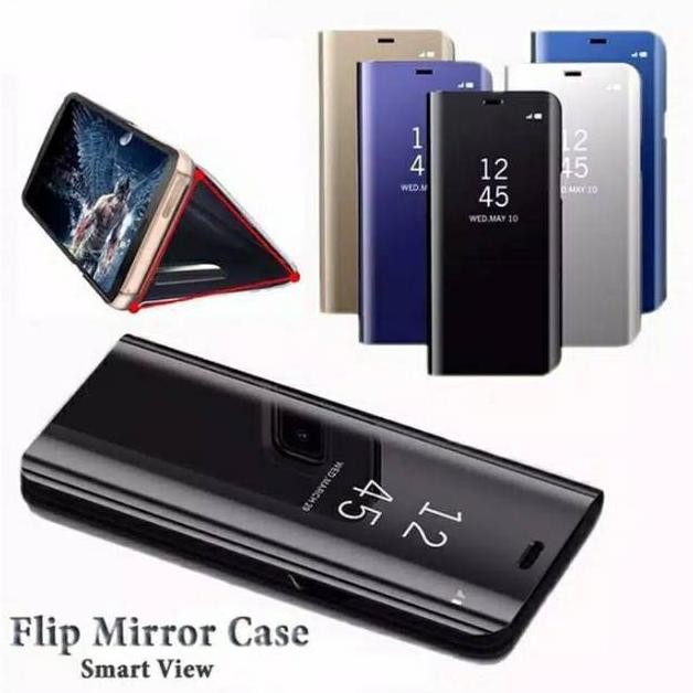 (PROMO) Flip Case Samsung Galaxy A11 / A12 / M11 / M12 Clear View Cover Mirror Standing Case