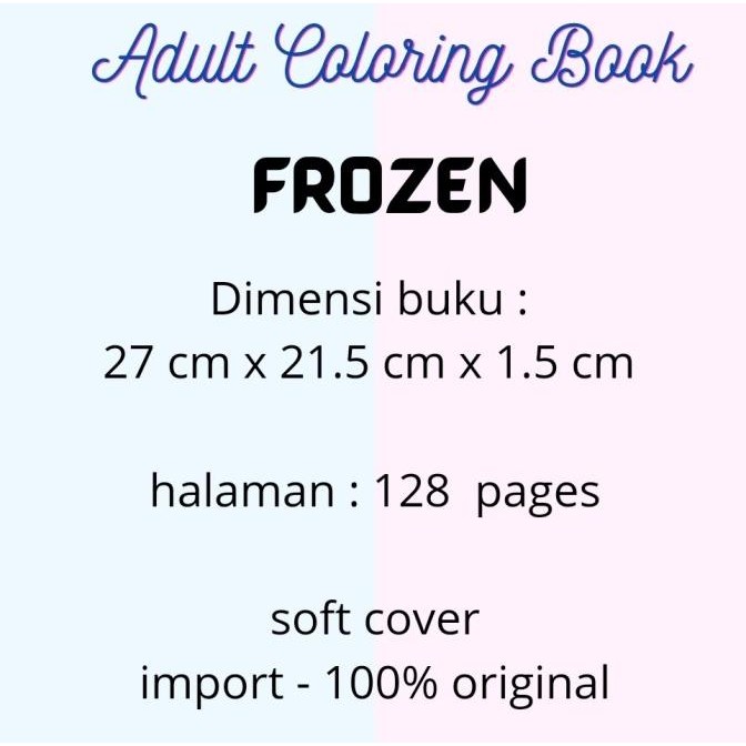 adult coloring book buku mewarnai dewasa art therapy - frozen
