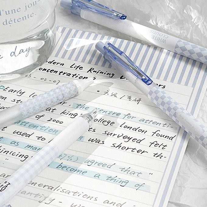 

ZX41 Winzige 6pcs pulpen gel lucu 0.5mm pulpen aesthetic retractable gel pens pen mekanik tinta hitam Original