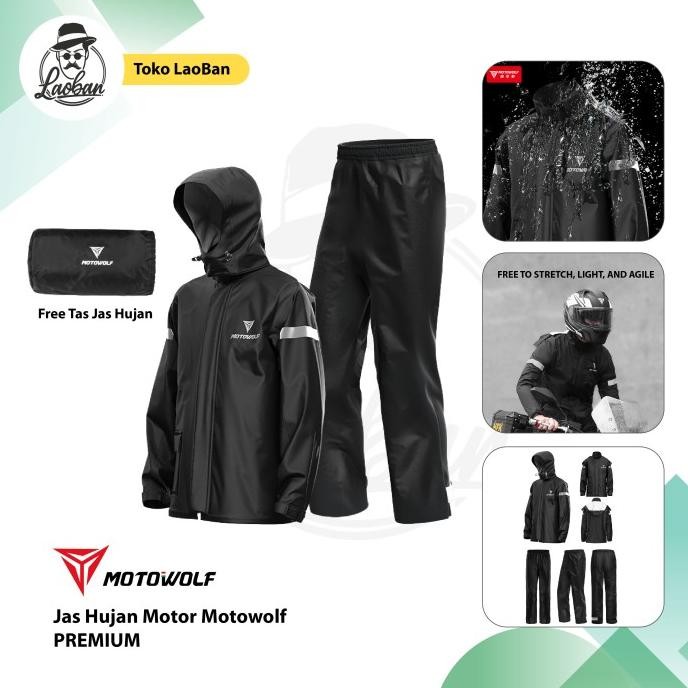 Jas Hujan Motowolf Premium - Motowolf Raincoat Quick Dry 0401