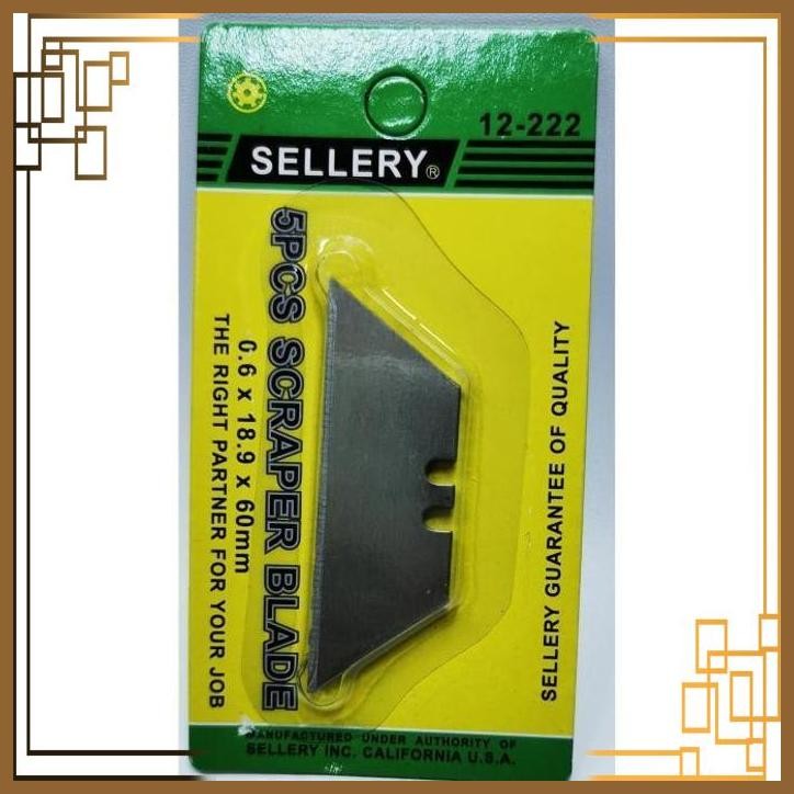 

[WGL] SELLERY 12-222 Refill Mata Pisau cutter folding trapeziform blade 5 pc