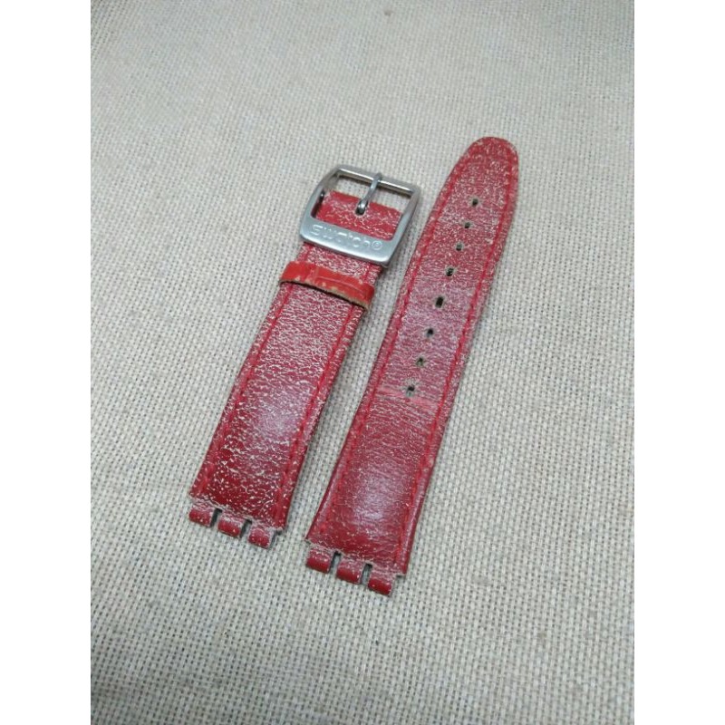 Swatch strap vintage original buckle leatherstrap tali kulit rantai jamtangan swatch swissmade leath