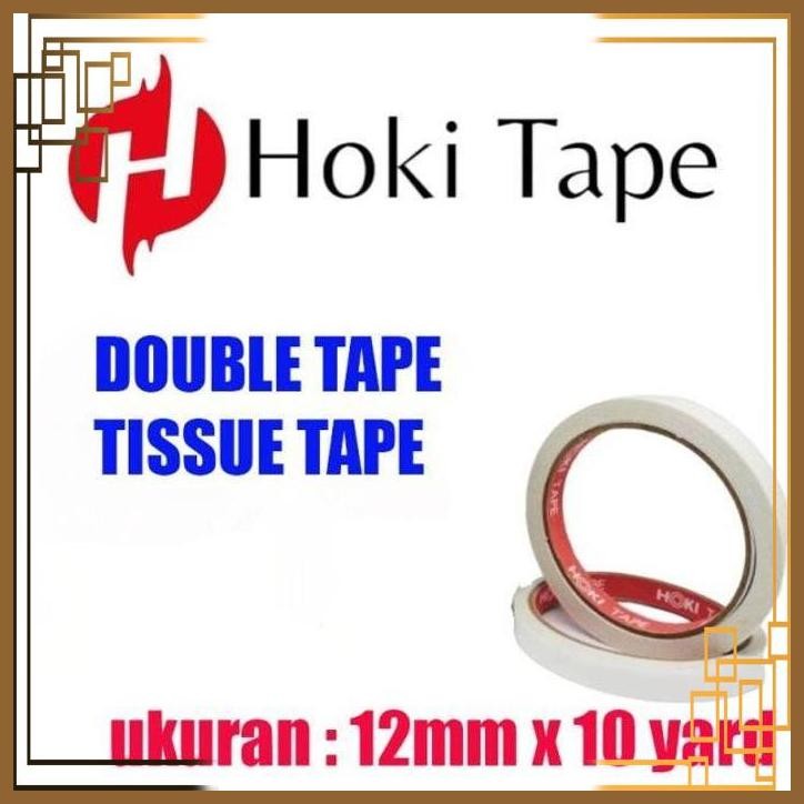 

[WGL] Double Tape Tisue 12mmx10yard hoki putih - lakban isolasi lem selotip