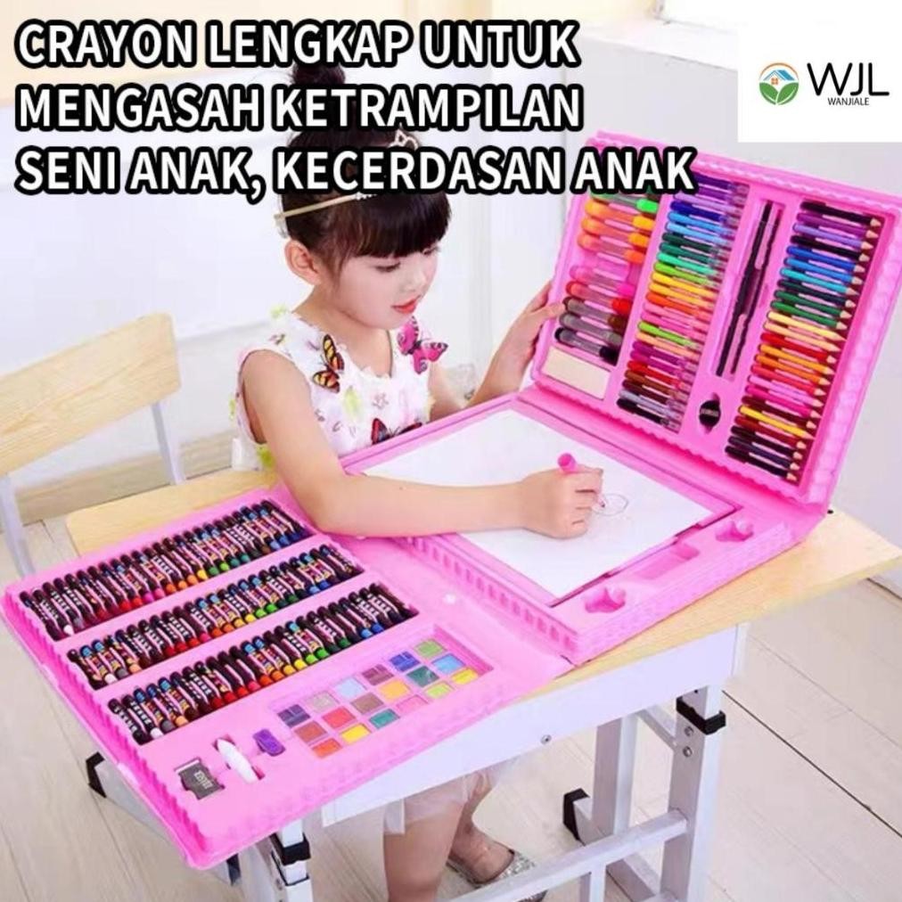 

Terbaru Wanjiale Paling Lengkap Crayon Anak Pengasah 208Pcs Set Alat Menggambar Melukis Anak-Anak Crayon Cat Air Pensil Alat Lukis Set Promo