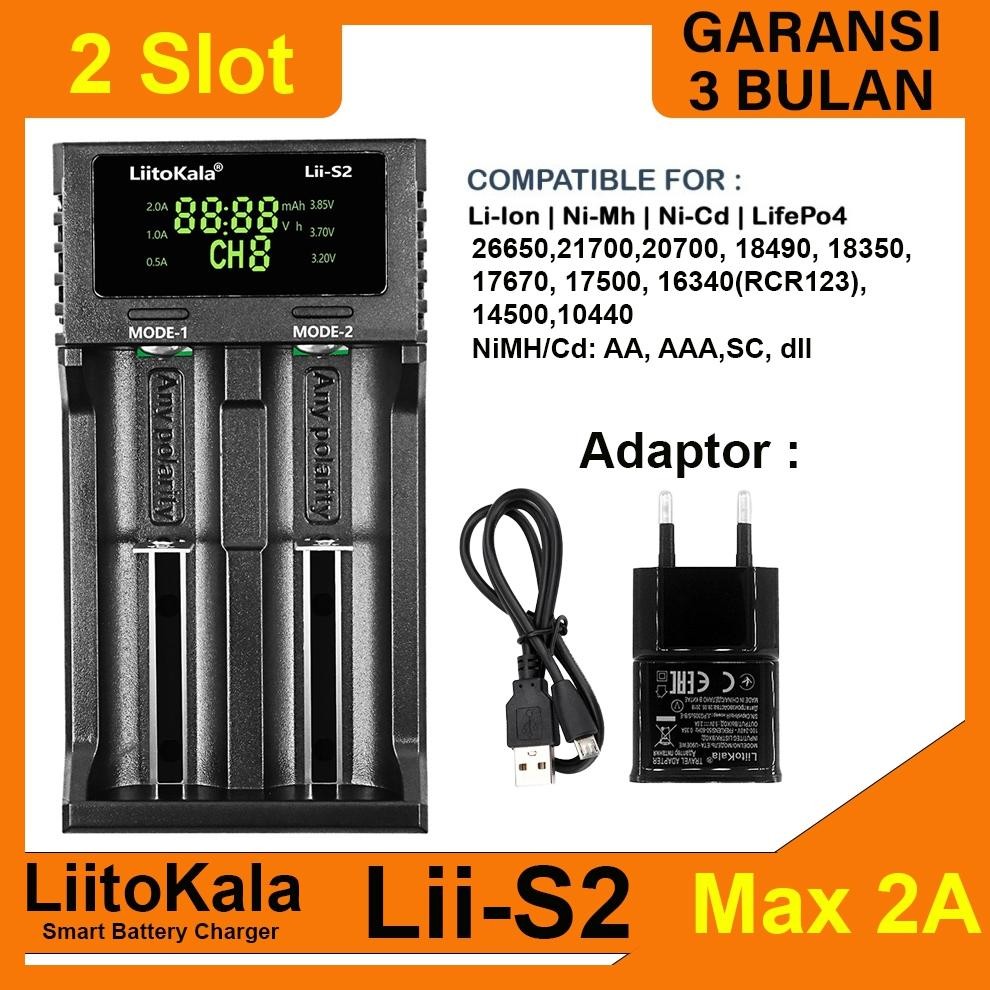 Kekinian Liitokala Lii-S2 Charger Baterai Fast Charging 2A Li-Ion Lifepo4 Nimh/Ni-Cd 18650 26650 217