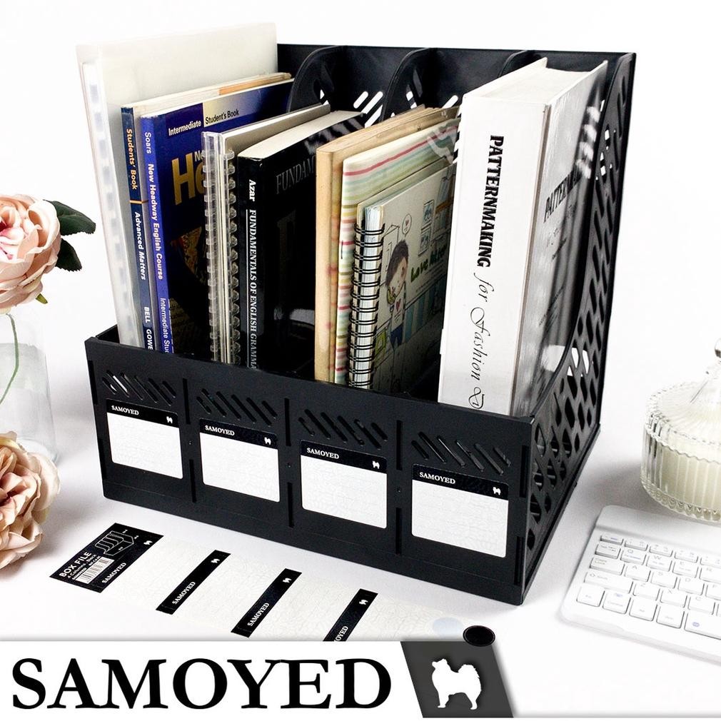 

SALE Tempat / Kotak / Keranjang / Rak Plastik Dokumen / Majalah / Magazine / Box File 4 Columns / Kolom / Kotak / Sekat / Susun Samoyed BXF-C4 qw-45