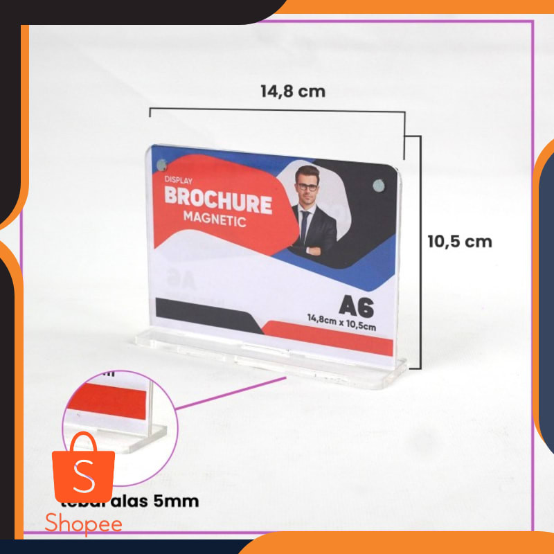 

Grosir Tempat Brosur MAGNETIC A6 / Tent Holder / Nomor Meja Akrilik 2 Sisi - Potrait Keren