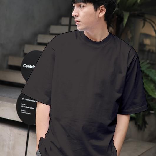 Kaos Polos Oversize Pria / Kaos Polos Combed 24S Oversize - Hitam