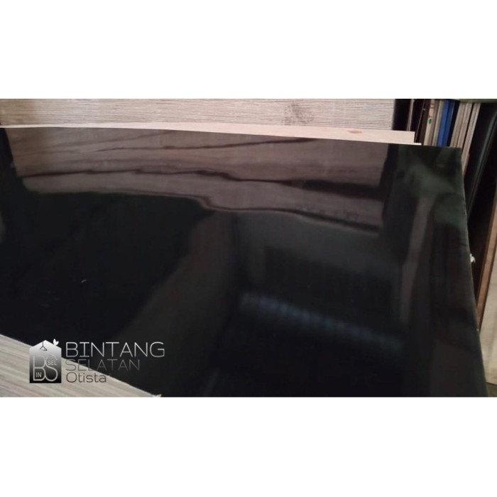 Haehae Triplek Melaminto Melamin 3Mm Kilap Hitam Black Gloss Glossy
