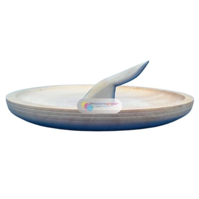 Cobek Kayu Mahoni Ukuran Besar 30cm dan Ulekan Kayu DS10